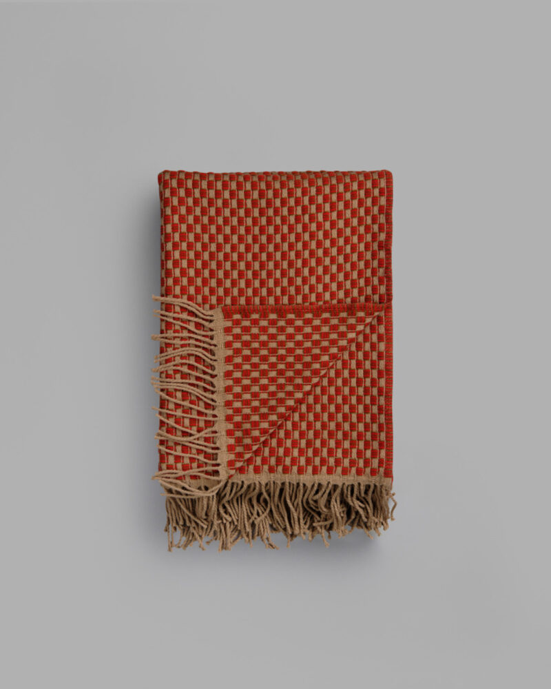 Røros “Isak” – Wollen Plaid – Rood/Bruin