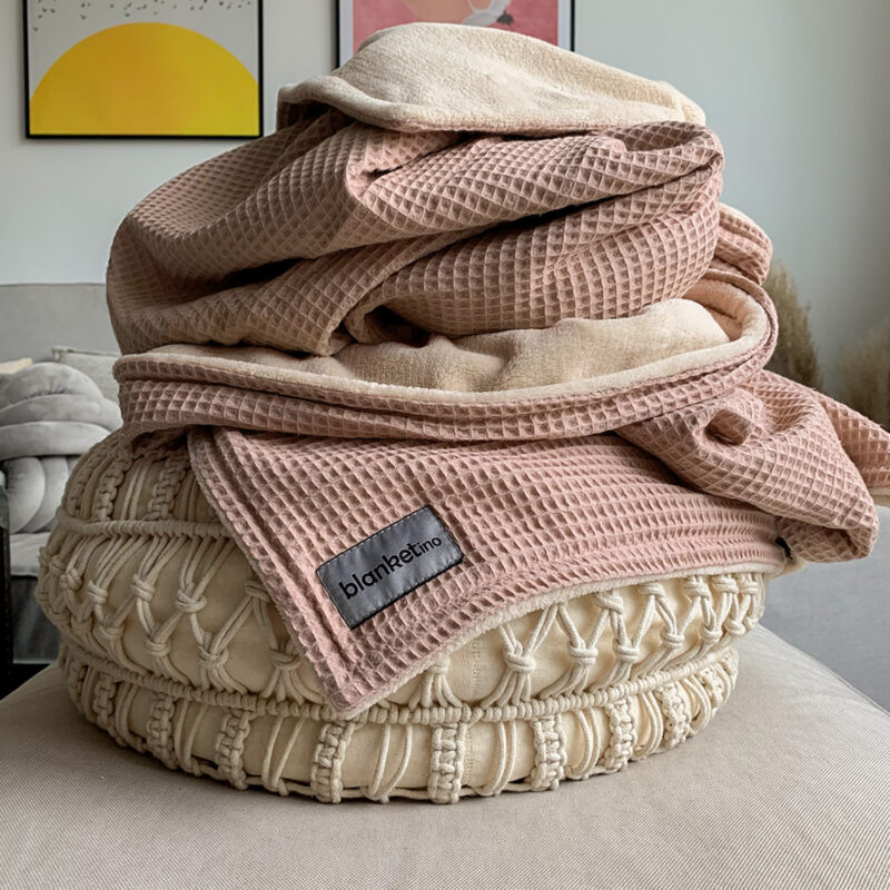 Knuffeldeken - Creme/Roze - 210x145 cm