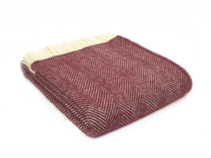 Tweedmill - Wollen Plaid - Visgraat - Rosewood