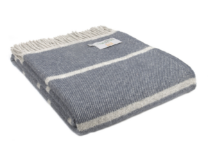 Tweedmill – Wollen Plaid – Gestreept – Blauw