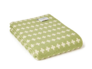 tweedmill wollen deken groen cross fern