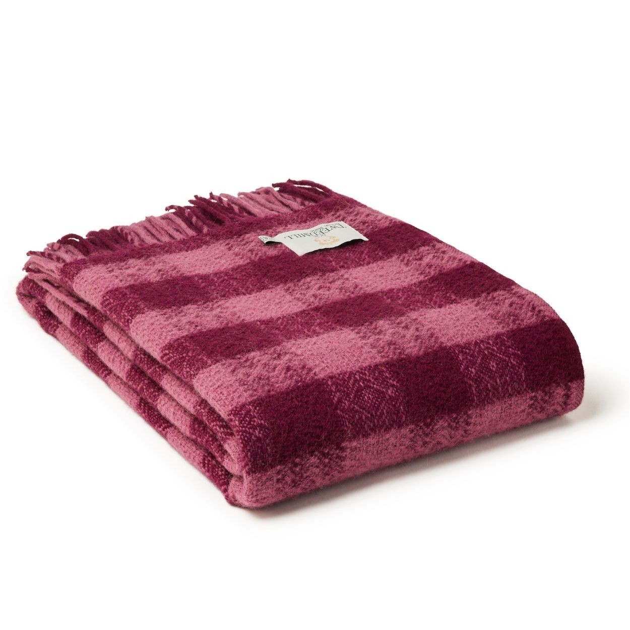 Tweedmill - Wollen Plaid - Geblokt Burgundy